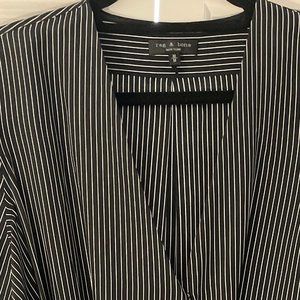 Rag & Bone Victor Silk Striped Blouse • Black